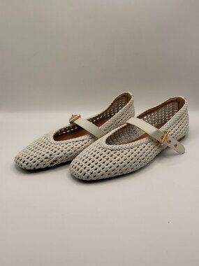 Dolce Vita DV Womens Mulaney Ivory Knit Mary Jane Flats Sz 11